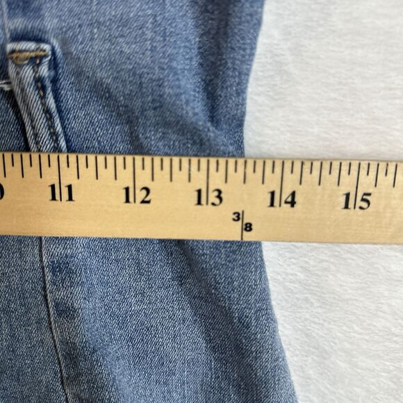 REWASH Recycled Zip Front Dress Women’s Size M Stretch Denim Jean Pockets - Picture 10 of 16